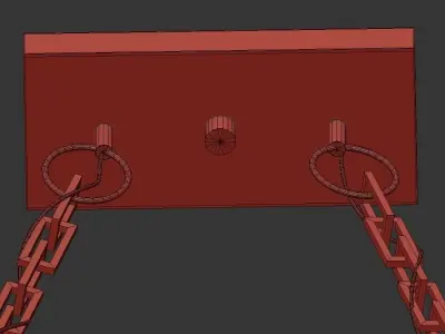 Dwelling 5 light rectangular pendant in polished nickel 3D model