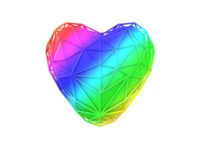 Stylish Heart V4 011 Low-poly 3D model