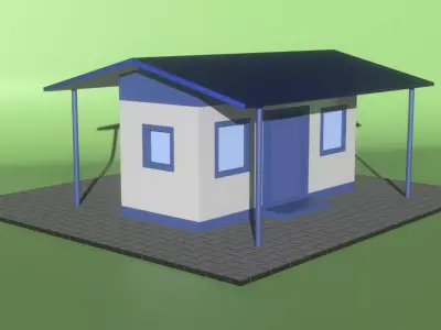 Police Outpost Low-poly 3D model