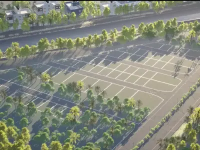 Township Masterplan 3D Model Low-poly 3D model