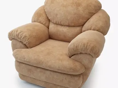 Detailed and Realistic Suede Armchair - Osvald 3D model