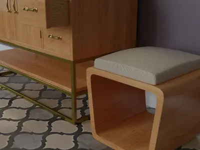 Bathroom small set Low-poly 3D model