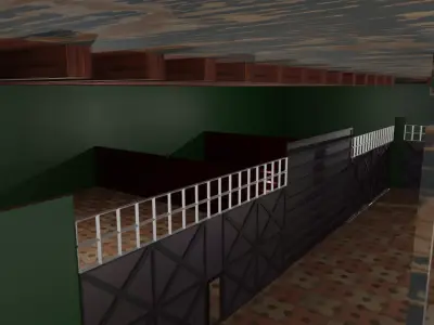 Horse Stable Low-poly 3D model