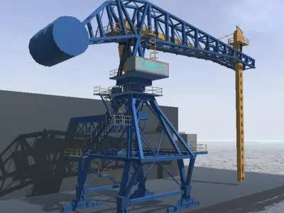 Buhler ship loader 3d low-poly model Low-poly 3D model