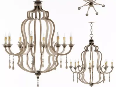 Currey and Company - Waterloo Chandelier Lighting 3D model