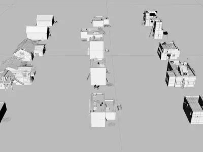 Medieval houses 3D model