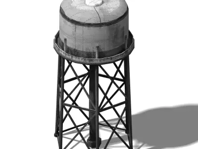 City-water tower 01 3D model