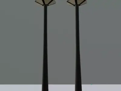 Street Lamp Low Poly and High Poly Low-poly 3D model