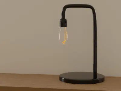 Lamps floor lamp on wooden table 3D model