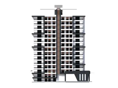 Modern Residential Building 16 3D model