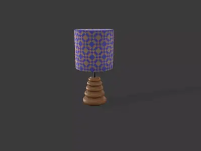 Wood Table Lamp Low-poly 3D model