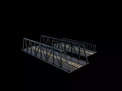 Railway Steel Bridge 3D model