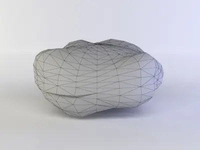 Flat rock small Low-poly 3D model