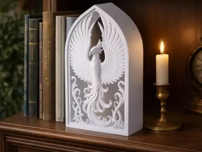 Phoenix Book Nook Insert - Bookshelf Decor Free 3D print model