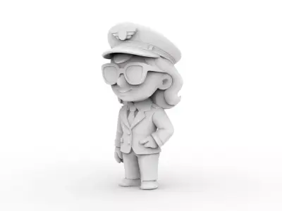 Female Pilot 3D Printable 3D print model