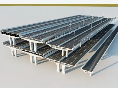 Highway Interchange 3D model 3D model 3D model