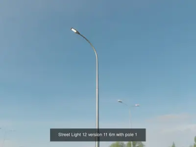 Street Light 12 with pole 1 3D Model Pack