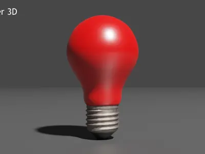 Realistic Color Lightbulb Low-poly 3D model