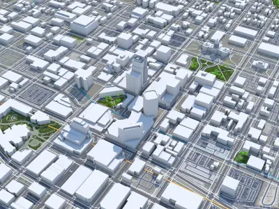 Boise Downtown Idaho USA Low-poly 3D model