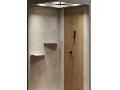 Corner Shower Cabins 05 Low-poly 3D model