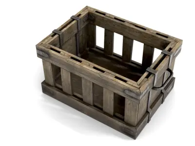 Ancient Wooden Box 1 Low-poly 3D model