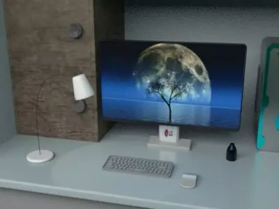 CoModern mputer Desk 3D model