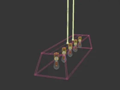 SLEEK MINIMALIST ISLAND CHANDELIER - 5 LIGHT Free 3D model