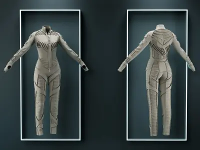 5 Sci fi Women Clothes   Base meshes 3D model
