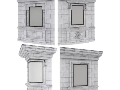 Architectural detail of the facade 2 3D model