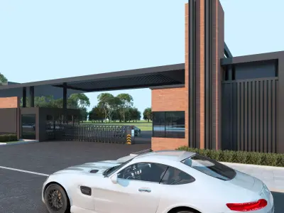 Security guard booth 02 Low-poly 3D model