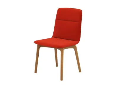 Modica dining chair with fabric and wood legs Free 3D model