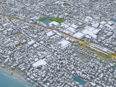 Kozhikode Kerala India 35km AI Low-poly 3D model