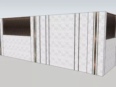 house boundary wall sketchup 3d model  3D model