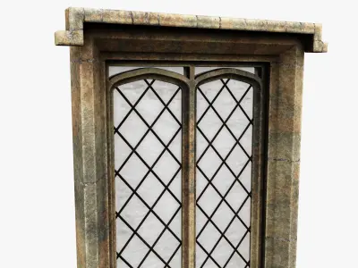Medieval window Low-poly 3D model