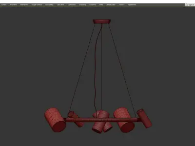 Can Can Round Suspension Lamp Low-poly 3D model