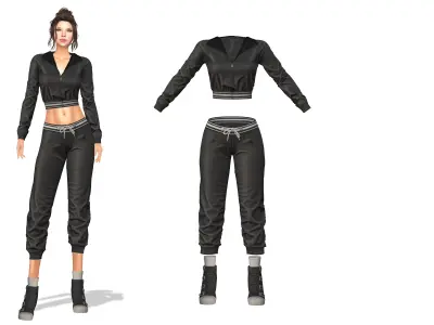 RnB Street Style Full Outfit Low-poly 3D model