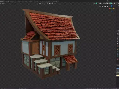 Medieval House Low-poly 3D model