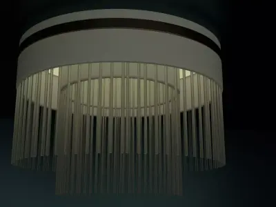 chandelier ceiling light with strands hanging from it 3D model