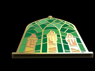 Enamel Church Window Design Pendant 3D print model