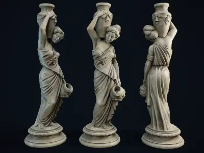 Garden Statue 3 PBR Low-poly 3D model