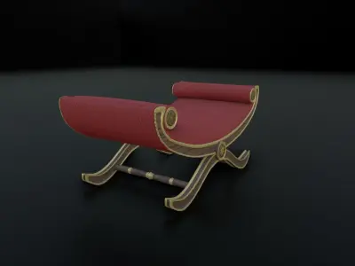 Window Seat Low-poly 3D model