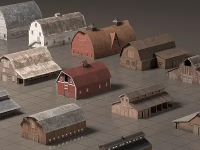 Western Barn Kitbash 3D model