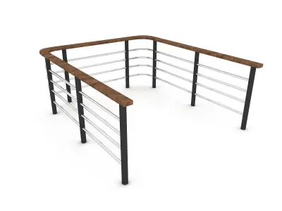 3D railing 05 Low-poly 3D model