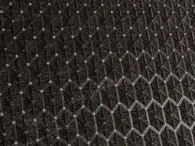 Black Sci-fi Geodesic Wall Mesh PBR Seamless Texture