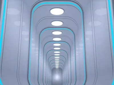 Sci Fi Tunnel 3D model 43