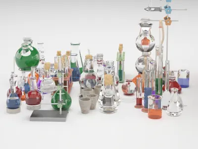 Chemistry Dishes - Laboratory Chemical Glassware 3D model