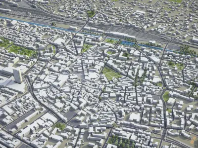 Mulhouse  Low-poly 3D model