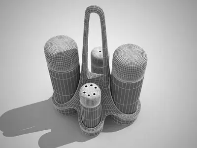 vintage 2 tone cruet set DMF001 3D model