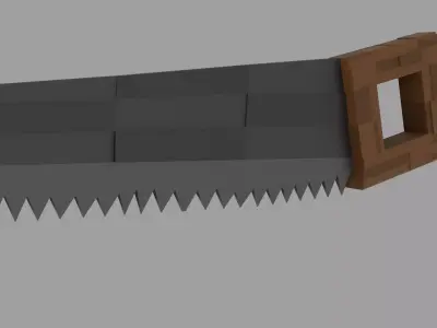Low-Poly Stylized Hand Saw Game Ready Low-poly 3D model