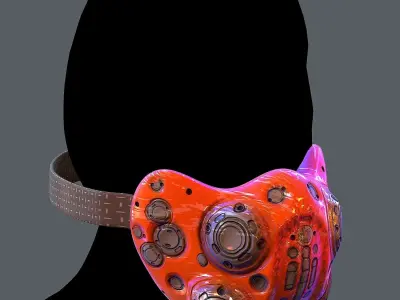 Gas mask helmet 3d model scifi Low-poly  Low-poly 3D model 522